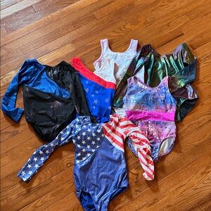 Assorted Shiny Gymnastics Leotards - Multicolor Stars & Metallics